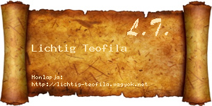 Lichtig Teofila névjegykártya